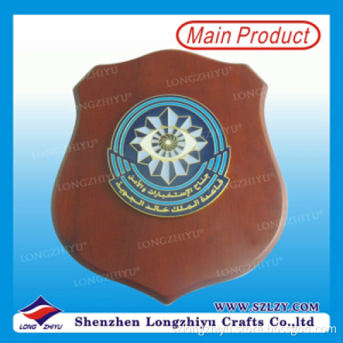 Enamel Round Medel Wood Shield Award Plaque